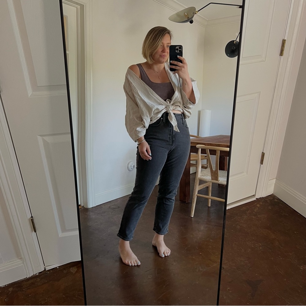 Two Days Off OKAASAN TIE TOP in Natural | size L